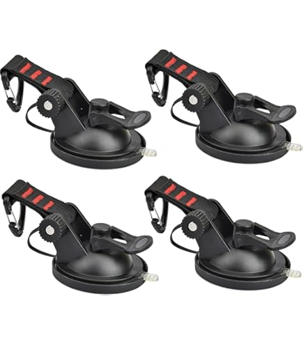 4 Ventose Per Auto Con Ganci A S - Supporto Fino A 22KG Per Tende E Bagagli