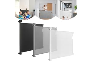 LARS360 Trappskyddsgaller, utdragbart 0–180 cm, babystaket, dörr, infällbara utdragbara hundbarriärer, säkerhetsavdelare för