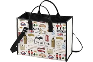 BWWKTOP London Canvas Tote Bag London Souvenirs Gifts London Shopping Bag London Shoulder Bag London Travel Bag