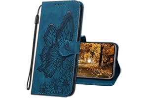 MRSTER Funda para Xiaomi Redmi Note 9, Relieve Carcasa Cubierta la Tapa magnética Protector de Billetera Cuero de la PU Carcasa para Xiaomi Redmi Note 9. CY2 Butterfly Blue