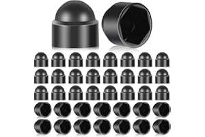 CIATBYYJ 40 Pcs M8 (13mm Wrench) Black Plastic Nut and Bolt Protective Dome Cover, Dome Hex Head Bolt Nut Protection Caps, 13mm Wrench Hexagon Screws Caps