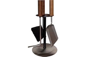 MS Beschläge® Fireplace Set Fireplace Set with Walnut Handles and Stainless Steel Cutlery