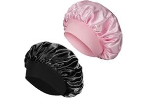 PAEFIU Seidenhaube zum Schlafen, Schlafhaube Seide Elastizität Satin Haarhaube für Die Nacht Weiche Bonnet Sleep Cap für Damen