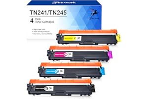 FITU WORK Cartouche de Toner Compatible Remplacement pour Brother TN241 TN245 pour MFC-9330CDW DCP-9020CDW HL-3150CDW MFC-9340CDW MFC-9140CDN HL-3170CDW HL-3140CW MFC9130CW DCP9015CDW tambour(4Paquet)