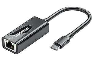 Tccmebius Adaptador Ethernet USB C a 10 100 RJ45 Adaptador de Red LAN con Cable, para MacBook Pro/Air, iPad Pro, DELL XPS, MateBook, Smartphone, Compatible con Windows 7/8/10, Mac OS (TCC-S20C)
