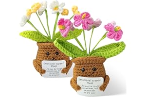 Syhdfxknp 2 Stück Pocket Hug Puppen Gehäkelte Blumen Positive Geschenke Emotional Support Gestrickte Vergissmeinnicht Gute Besserung Geschenke Danke Geschenk für Frauen Freundin für Kollegin
