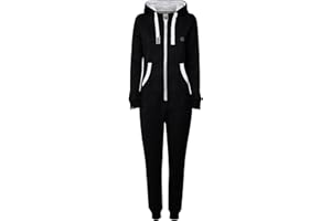 OXMO OXBenna Damen Overall Jogginganzug OneSize mit Kapuze Kordel Kängurutasche Baumwollmischung Regular fit