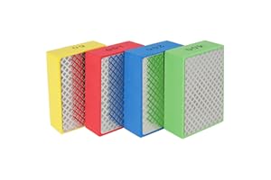 RETROK 4 esponjas abrasivas de Diamante para pulir, Reutilizables, 60# 100# 200# 400# Almohadilla de Lijado Seca y húmeda, Resistente al Desgaste, Bloques de Lijado para Vidrio Granito mármol hormigón (B)