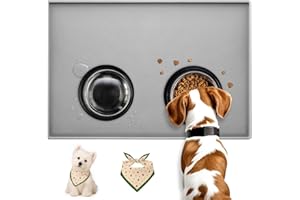 Conlun Mata do karmienia psów, z gumy silikonowej, antypoślizgowa, wodoodporna w 100%, z wysoką krawędzią, zapobiega rozlewaniu wody i rozsypywaniu karmy, do zmywarki, łatwe czyszczenie, szybkoschnąca