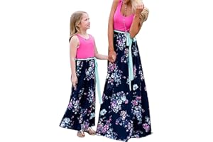 EFOFEI Mujer Madres E Hijas Vestidos Sueltos Largos Estampados Elegantes Vestido Diarios Fiestas Vestidos De Padres
