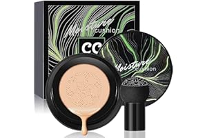 TITIMORE Mushroom Head Air Cushion CC Cream Foundation Cover Concealer, Nude Makeup Moisturizing Brightening Pigment Liquid Foundation (1 Pack)