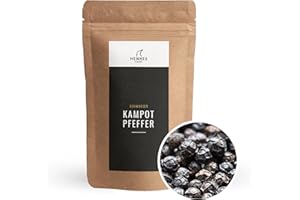 Hennes Finest Kampot Pfeffer Schwarz - 100g Pfeffer Kampot Schwarz, Kampot Pepper Black (grober Pfeffer), Schwarzer Pfeffer ganz, Pfefferkörner schwarz, Pfeffer für Mühle, Schwarze Pfefferkörner