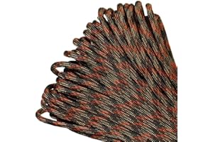 PARACORD PLANET – Cavo per Paracadute a 7 Fili in Nylon Paracord di Grado Commerciale di Tipo III (Mimetico Autunnale, 50 Piedi)