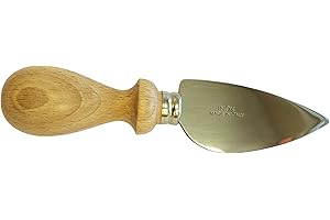 Eppicotispai couteau à fromage Parmesan/dur en acier inoxydable avec poignée en bois, 6–5/20,3 cm