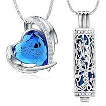 Pendentif Urne Funéraire Cœur Pour Cendres - Bijou Mémorial En Acier Inoxydable - Fleur Et Arbre De Vie