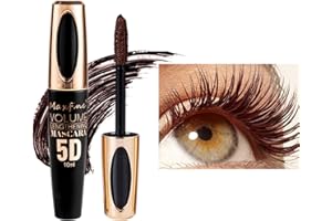 BEAUTY GLAZED 5D Silk Fiber Mascara Waterproof Long-Lasting Not Blooming Eye Lashes Mascara Thick Curling Lengthening Volume Mascara Fast Dry Eyelashes Curls Extension Make-Up #02 Brown