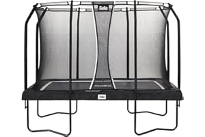 ‎SALTA Salta Premium Black Edition - 214x153/305x214/396x244cm - TÜV geprüft - Schwarz - Outdoor Trampolin, Gartentrampolin, Rechteckig - Set mit Sprungmatte, Sicherheitsnetz, Federn, Randabdeckung