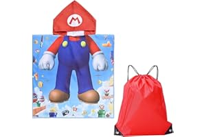 MARYPATY Toalla Playa Niña Bebe de Baño con Capucha, Toalla Poncho Niño Toalla Infantil de Playa Toalla de Microfibra Poncho y Bolsa de Cordó, Surf para Baño Piscina Playa Niños de 2 a 8 Años (Estilo 17)