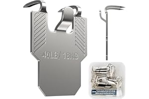 KUNOLI 20Pcs Claw Picture Hanger Hooks for Plasterboard Walls, No Nails Drywall Picture Hanging Kit, Holds up to 40lb, No Damage Heavy Duty Hook, Painting, Mirror, Photo Frame, Art, Tool-Free Installation