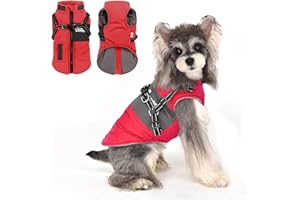Lairle Waterproof Winter Dog Coat with Built-In Reflective Adjustable Harness - 2 in 1 Jacket for Small, Medium, Large Dogs (8 Colors)