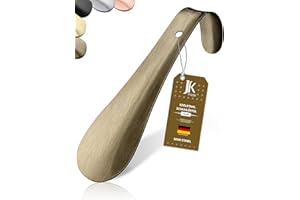JK Trade® Chausse-pied en acier inoxydable stable de 15 cm | En acier inoxydable pour s'asseoir | Rapide et agréable au dos | Longueur et largeur optimisées | Pour chaussures - À suspendre moderne