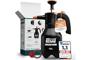 ExpertenWerk Premium Drucksprüher 1,5L – Robuster Pumpsprüher mit Überdruckventil & Verstellbarer Düse – Auslaufsichere Pumpsprühflasche, präzise Pumpflasche für Auto, Haus, Garten & Reinigungsmittel