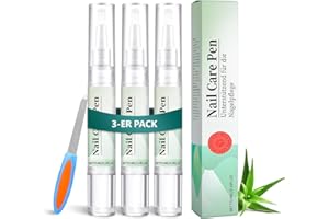 PELKDEX 3 Stück Nail Care Pen, Nagelpflegestift für gepflegte Fingernägel & Fußnägel mit Teebaumöl, Vitamin E & Aloe Vera