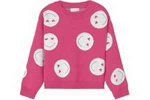 NAME IT Mädchen Nkfkandao Ls Short O-Neck Knit Pullover