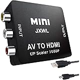JWXL RCA to HDMI, AV to HDMI 1080P Video Converter Mini RCA Composite CVBS Adapter Supporting PAL/NTSC with USB for PC Laptop