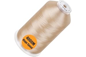 New brothread - Single Huge Spool 4000M/Each Polyester Machine Embroidery Thread 40WT for Commercial and Domestic Machines - Beige