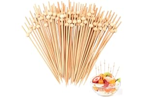 Holtrae 100 Piezas Palillos para Aperitivos,12 cm Brochetas,Palitos de Madera,Pinchos de Comida para Dedos,Palitos de Cóctel para Barbacoas, Fiestas y Cumpleaños
