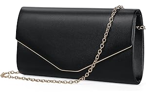 BAIGIO Bolsos Fiesta Sobre para Mujeres, Elegante Clutch Monedero del Banquete de Boda,Bolso Bandolera Mujer Boda Invitada,Handbag para Prom/Fiesta Boda Exterior/Cumpleaños (B-Negro)