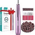 COSLUS Electric Nail Drill, Nail Files for Gel Acrylic Nature Nails, Adjustable Speed 0-20000RPM, Portable Manicure Pedicure Set with 6 Drill Bits 31 Sanding Bands, E File for Beginner Girl Women Mum