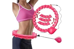 SUPRCRNE Smart Hula Hoop, Fitness Intelligente, Professionale Dimagrante, Non Cade, con Fitness Massage Perdita di Peso, Regolabile 24 Nodi, per Adulti, Bambini, Principianti, Massaggio