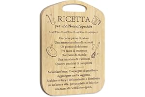 LUXHOMY Idee Regalo Nonna Natale, Regali per la Nonna Donna Natale Compleanno Utili Originale Tagliere in Bambù Cucina, Regalo Festa dei Nonni da Nipote Nipoti