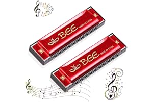 JOKILY Mundharmonika, 2 Stück Mundharmonika Kinder, 10 Löcher mundharmonika Diatonisch,Mouthharp,Mundharmonika C,Major Blues Harmonika,Harmonica für Kinder Student Fortgeschrittene und Anfänger (Rot)