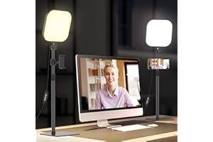 Mojimdo Video Conferencia de Iluminación, 180 LED Webcam Luz con 3 Colores y 5 Brillos para la grabación de vídeo, Zoom de luz con Soporte de teléfono para el Ordenador portátil de reuniones en línea