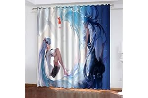 Fgolphd Lot de rideaux occultants avec impression 3D - Motif anime - Pour chambre d'enfant - Rideau coulissant - Opaque - Pour décoration de salon, salle à manger (280 x 245 (l x H) - 8)