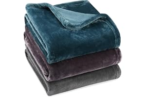 Onarway Dog Blanket for Pet Washable: Fluffy Soft Medium Throw for Cat Puppy Kitten Dogs - 3packs 70x100cm Pet Blankets for Sofa Bed Car Indoor Grey Purple Lake Green