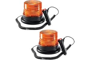 Dinfu LED Strobe Light,12V/80 Amber Warning Lights,Emergency Flashing Beacon Light with Magnetic for Trucks Vehicles(Wired)