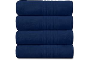 GC GAVENO CAVAILIA Weiche Handtücher für Badezimmer, ägyptische Baumwolle, sehr wasserabsorbierend, 4 Stück, Waschlappen, Marineblau