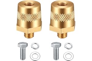 HAEPXYBY Adaptador de Polos para Batería, Adaptador Terminal Positivo y Negativo con Rosca Exterior M8, Bornes de Carga para Terminales de Cable Batería, con Tornillos de Acero Inox