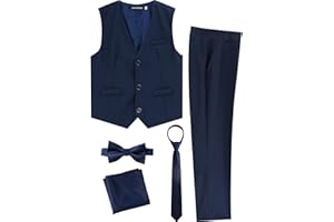 mintgreen 2er Set Anzüge für Jungen, Weste & Hose & Fliege & Krawatte & Einstecktuch, 116-164