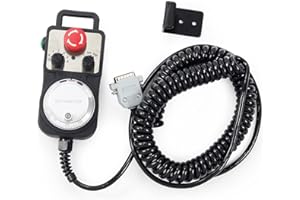 CNCTOPBAOS CNC 5 Axis MPG Pendant Handwheel,with 15-Pin Connector Emergency Stop,5V 100PPR Hanging Manual Pulse Generator Plug and Play for DDCSV4.1,DDCS Expert,DDCS-Expert,CNC Router Machine