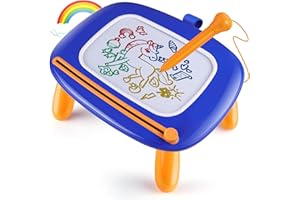 Smasiagon Pizarra Magnética Infantil, Almohadilla Borrable de Escritura y Dibujo con Patas Robustas, Juguetes Educativos para Niños y Niñas 1 2 3 Regalos de Cumpleaños (Azul Marino)