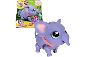 Little Live Pets - My Walking słoń, słoń maskotka zabawka, spacer i taniec do rytmu muzyki, dźwięki i reakcje, interaktywne pluszowe lalki, +4 lata, sławna (LPK02000)