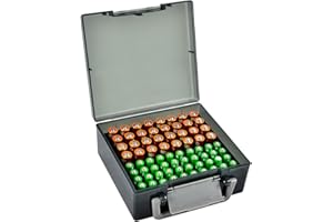 FULLCASE Support de Rangement pour 72 Piles AA AAA - Boîte de Garage, Distributeur de Tiroir de Maison (Piles Non Incluses) (Gris)