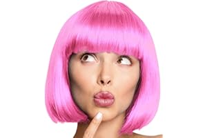 BALINCO Peruka Bob Wig Cabaret Pageboy Charleston Peruki na karnawa/przebieranki i imprezy z motywami - 13 KOLORÓW (róowy)