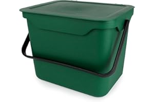 ALL-GREEN Easy Eco 5L Green Plastic Kitchen Compost Caddy/Food Bin for Food Waste Recycling