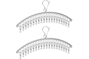 GZkushi Secadores de calcetines de acero inoxidable con 40 clips, tendedero pequeño, resistente al viento, para calcetines, ropa interior, toallas, plantillas para zapatos